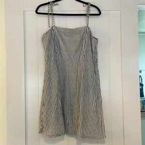 Striped linen sundress with pockets